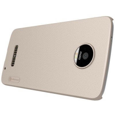 Motorola Moto Z (Moto Z Droid) Nillkin Frosted Shield auksinis plastikinis dėklas + apsauginė ekrano plėvelė / Priedai.lt