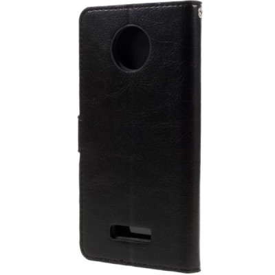 Motorola Moto Z (Moto Z Droid) atvēramais ādas melns maciņš (maks) / Vacins.lv
