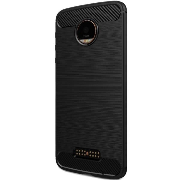 „Carbon“ cieta silikona (TPU) apvalks - melns (Moto Z)