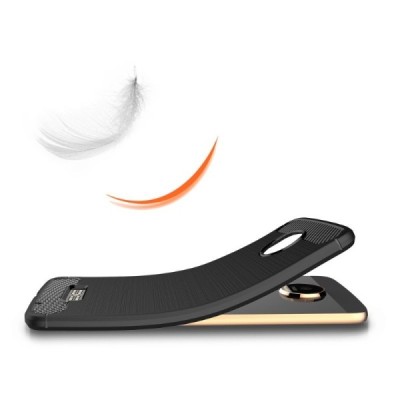 Motorola Moto Z (Moto Z Droid) „Carbon“ cieta silikona (TPU) melns apvalks / vacins.lv