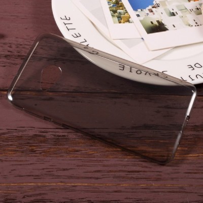 HTC U Play (Alpine) skaidrus (permatomas) kieto silikono TPU ploniausias pasaulyje pilkas dėklas / Priedai.lt