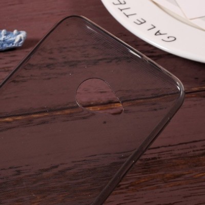HTC U Play (Alpine) skaidrus (permatomas) kieto silikono TPU ploniausias pasaulyje pilkas dėklas / Priedai.lt