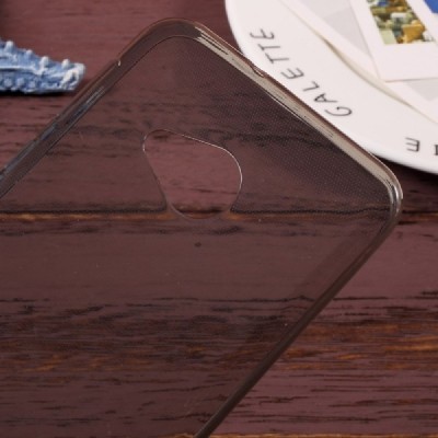 HTC U Play (Alpine) skaidrus (permatomas) kieto silikono TPU ploniausias pasaulyje pilkas dėklas / Priedai.lt