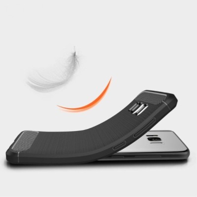 Samsung Galaxy S8 (G950) „Carbon“ cieta silikona (TPU) melns apvalks / vacins.lv