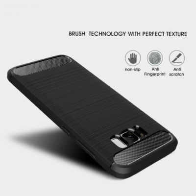 Samsung Galaxy S8 (G950) „Carbon“ cieta silikona (TPU) melns apvalks / vacins.lv