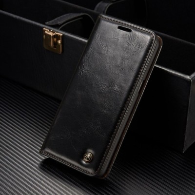 Samsung Galaxy S8+ (G955) „CaseMe“ solīds atvēramais ādas melns maciņš - maks / Vacins.lv