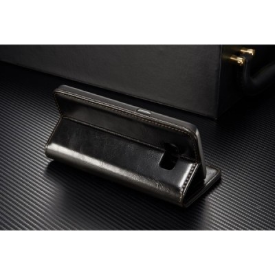 Samsung Galaxy S8+ (G955) „CaseMe“ solīds atvēramais ādas melns maciņš - maks / Vacins.lv