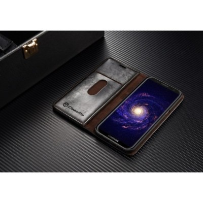 Samsung Galaxy S8+ (G955) „CaseMe“ solīds atvēramais ādas melns maciņš - maks / Vacins.lv