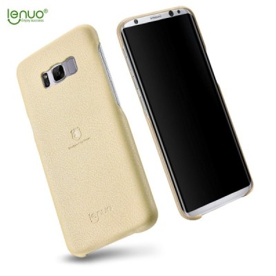 „Lenuo“ Soft Slim Samsung Galaxy S8+ (G955) zelta ādas apvalks / Vacins.lv