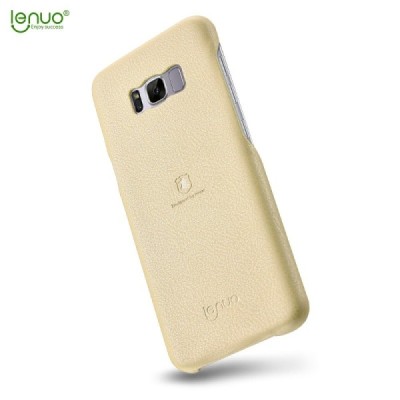 „Lenuo“ Soft Slim Samsung Galaxy S8+ (G955) zelta ādas apvalks / Vacins.lv