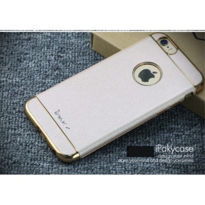 Apple iPhone 6 / 6s „IPAKY“ Luxury kieto silikono TPU rausvai auksinis (auksiniais apvadais) dėklas - nugarėlė / Priedai.lt
