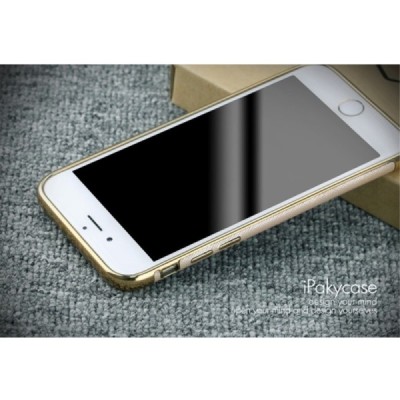 Apple iPhone 6 / 6s „IPAKY“ Luxury kieto silikono TPU rausvai auksinis (auksiniais apvadais) dėklas - nugarėlė / Priedai.lt