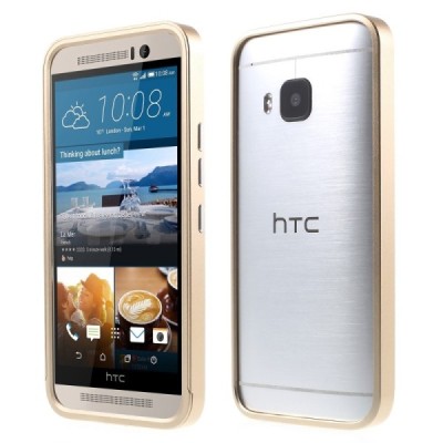Stilingas auksinis HTC One M9 rėmelis - kraštų apvadas (bamperis) / Priedai.lt
