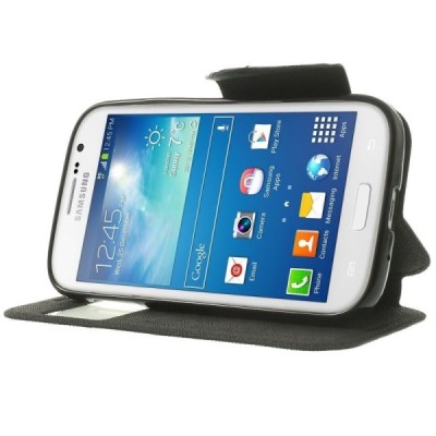 Samsung Galaxy Grand Neo (Lite) Roar Diary ādas atvēramais melns futrālis / Vacins.lv