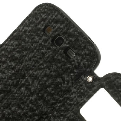 Samsung Galaxy Grand Neo (Lite) Roar Diary ādas atvēramais melns futrālis / Vacins.lv