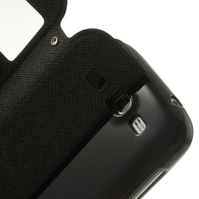 Samsung Galaxy Grand Neo (Lite) Roar Diary ādas atvēramais melns futrālis / Vacins.lv