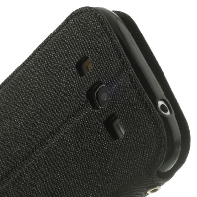 Samsung Galaxy Grand Neo (Lite) Roar Diary ādas atvēramais melns futrālis / Vacins.lv