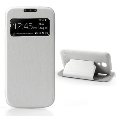 Atverčiamas „S-View“ baltas Samsung Galaxy S4 Mini dėklas (Dėkliukas) / Priedai.lt