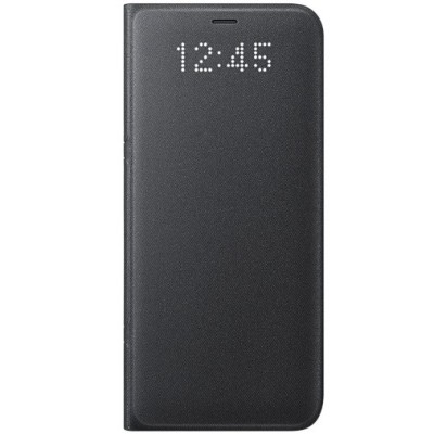 Samsung Galaxy S8 (G950) oficiāls Led View Cover atvērams melns ādas maciņš (maks) / Vacins.lv