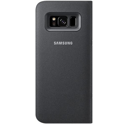 Samsung Galaxy S8 (G950) oficiāls Led View Cover atvērams melns ādas maciņš (maks) / Vacins.lv