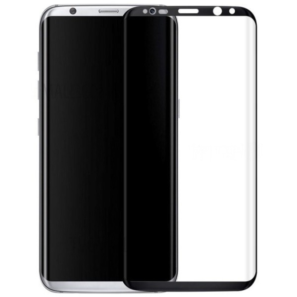 „Calans“ Tempered Glass pilnīgi aizsedzams ekrāna aizsargstikls 0.2 mm - melns (Galaxy S8+)