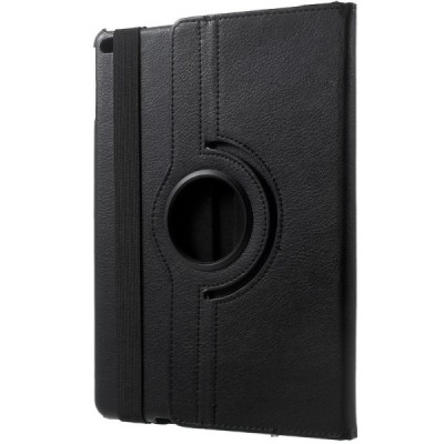 Apple iPad 9.7" 2017 (iPad 9.7" 2018) atvēramais melns ādas futrālis, grozās 360° grādu apjomā / Vacins.lv