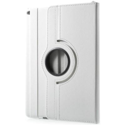 Apple iPad 9.7" 2017 (iPad 9.7" 2018) atvēramais balts ādas futrālis, grozās 360° grādu apjomā / Vacins.lv