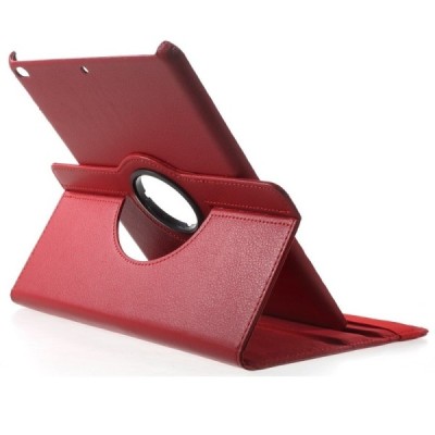 Apple iPad 9.7" 2017 (iPad 9.7" 2018) atverčiamas, sukiojamas 360 laipsnių, raudonas odinis dėklas - stovas / Priedai.lt