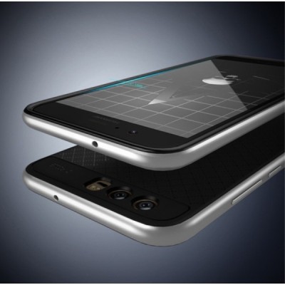 Huawei P10 (Huawei Ascend P10) Plus „IPAKY“ cieta silikona (TPU) melns apvalks (apmales - sudrabā krāsā) / Vacins.lv