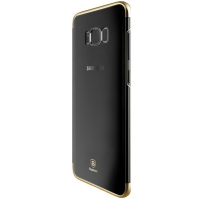 Samsung Galaxy S8 (G950) Baseus Glitter plastikinis skaidrus permatomas auksinis dėklas / Priedai.lt