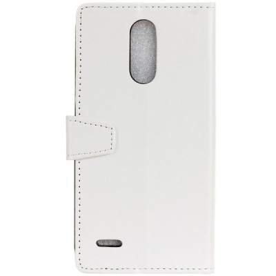 LG K10 2017 (X400, M250N) atvēramais ādas balts maciņš (maks) / Vacins.lv