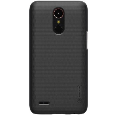 LG K10 2017 (X400, M250N) Nillkin Frosted Shield melns plastmasas apvalks + ekrāna aizsargplēve / Vacins.lv