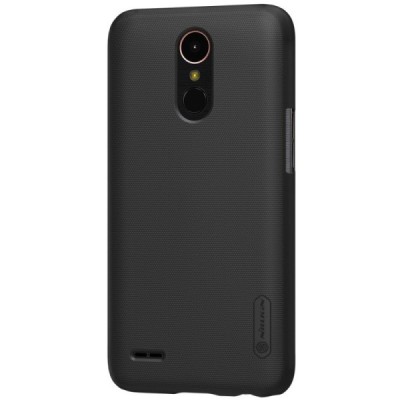 LG K10 2017 (X400, M250N) Nillkin Frosted Shield melns plastmasas apvalks + ekrāna aizsargplēve / Vacins.lv