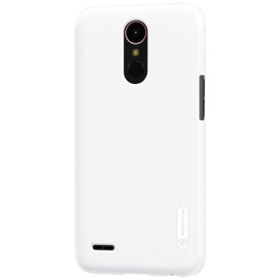 LG K10 2017 (X400, M250N) Nillkin Frosted Shield balts plastmasas apvalks + ekrāna aizsargplēve / Vacins.lv