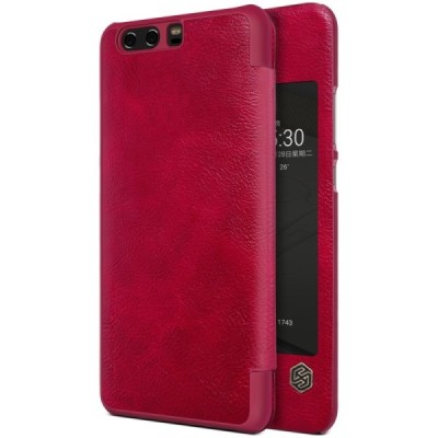Prabangus „Nillkin“ Qin serijos raudonas odinis atverčiamas Huawei P10 (Huawei Ascend P10) dėklas - knygutė / Priedai.lt