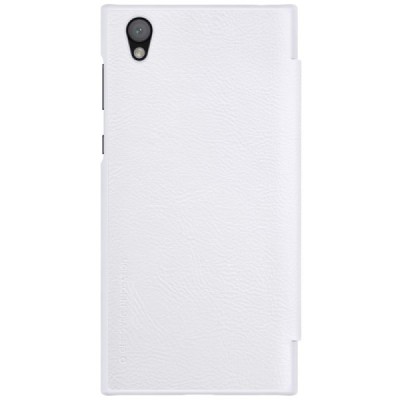 Greznais „Nillkin“ Qin sērijas ādas atvērams balts Sony Xperia L1 (G3311, G3312, G3313) maciņš (maks) / Vacins.lv