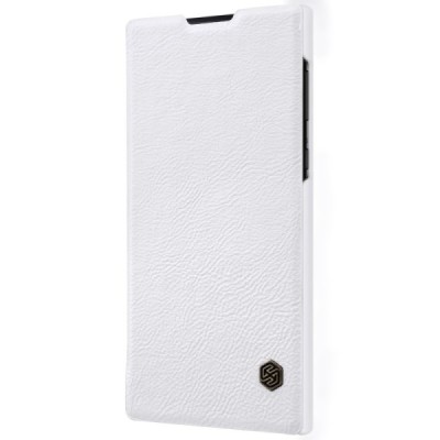 Greznais „Nillkin“ Qin sērijas ādas atvērams balts Sony Xperia L1 (G3311, G3312, G3313) maciņš (maks) / Vacins.lv