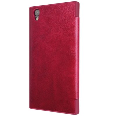 Greznais „Nillkin“ Qin sērijas ādas atvērams sarkans Sony Xperia L1 (G3311, G3312, G3313) maciņš (maks) / Vacins.lv
