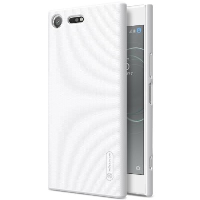 Nillkin Frosted Shield Sony Xperia XZ Premium (Xperia XZ Premium Dual) baltas plastikinis dėklas + apsauginė ekrano plėvelė / Pr