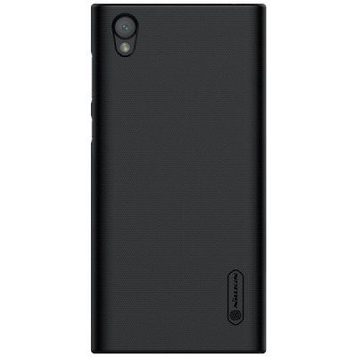 Nillkin Frosted Shield Sony Xperia L1 (G3311, G3312, G3313) melns plastmasas futrālis + ekrāna aizsargplēve / Vacins.lv