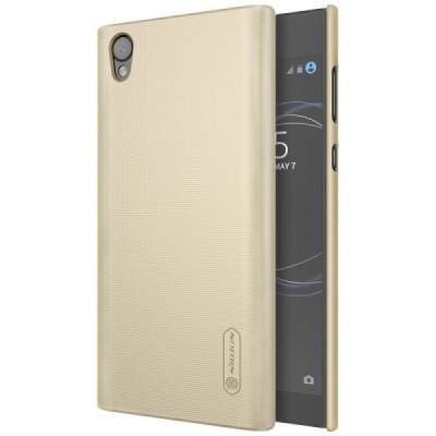 Nillkin Frosted Shield Sony Xperia L1 (G3311, G3312, G3313) zelta plastmasas futrālis + ekrāna aizsargplēve / Vacins.lv