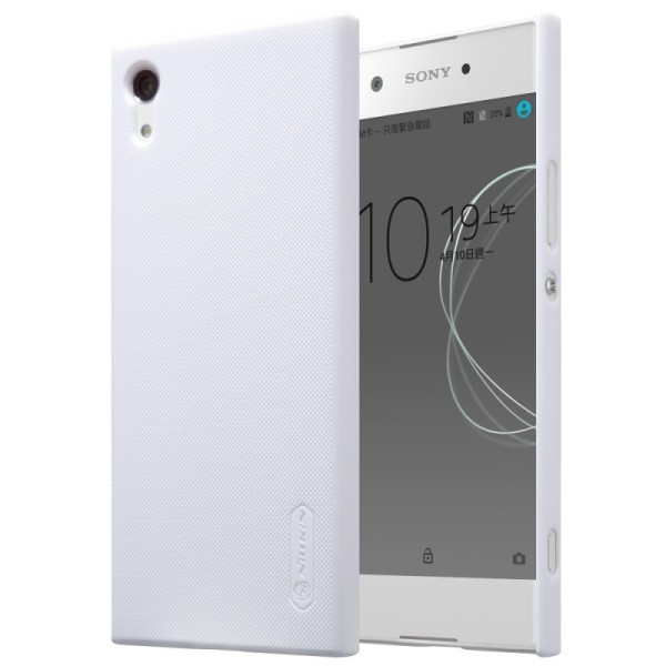 „Nillkin“ Frosted Shield dėklas - baltas + apsauginė ekrano plėvelė (Xperia XA1)