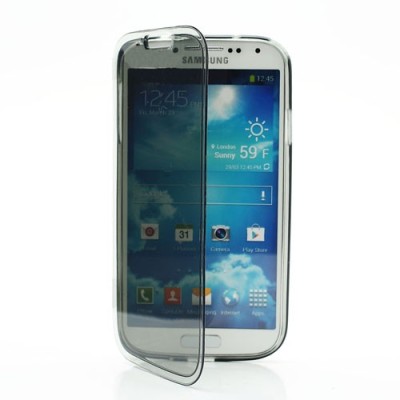 Samsung Galaxy S4 i9505 dzidrs pelēks silikona atvēramais maciņš / Vacins.lv