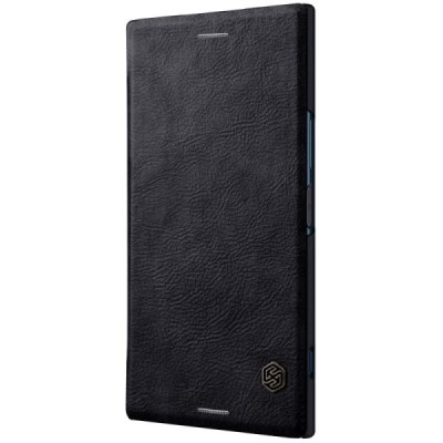 Greznais „Nillkin“ Qin sērijas ādas atvērams melns Sony Xperia XZ Premium (Xperia XZ Premium Dual) maciņš (maks) / Vacins.lv