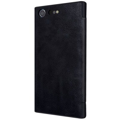 Greznais „Nillkin“ Qin sērijas ādas atvērams melns Sony Xperia XZ Premium (Xperia XZ Premium Dual) maciņš (maks) / Vacins.lv