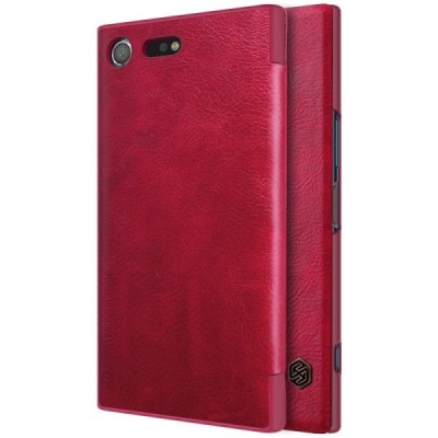 Prabangus „Nillkin“ Qin serijos raudonas odinis atverčiamas Sony Xperia XZ Premium (Xperia XZ Premium Dual) dėklas - knygutė / P