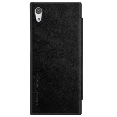 Greznais „Nillkin“ Qin sērijas ādas atvērams melns Sony Xperia XA1 (G3121, G3123, G3125, G3112, G3116) maciņš (maks) / Vacins.lv
