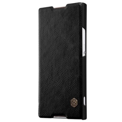 Greznais „Nillkin“ Qin sērijas ādas atvērams melns Sony Xperia XA1 (G3121, G3123, G3125, G3112, G3116) maciņš (maks) / Vacins.lv