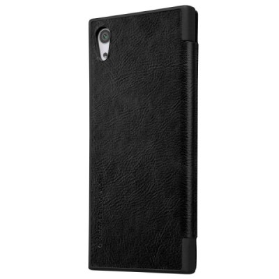 Greznais „Nillkin“ Qin sērijas ādas atvērams melns Sony Xperia XA1 (G3121, G3123, G3125, G3112, G3116) maciņš (maks) / Vacins.lv