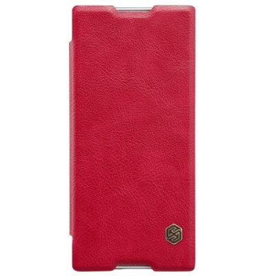 Greznais „Nillkin“ Qin sērijas ādas atvērams sarkans Sony Xperia XA1 (G3121, G3123, G3125, G3112, G3116) maciņš (maks) / Vacins.